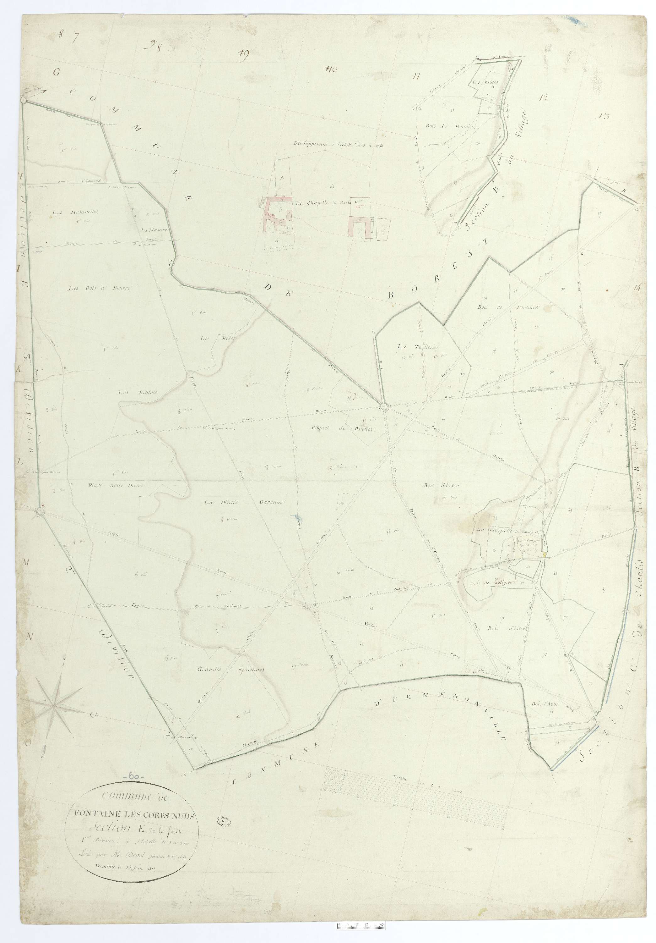 Fontaine-Chaalis - Cadastre napoléonien, section E1