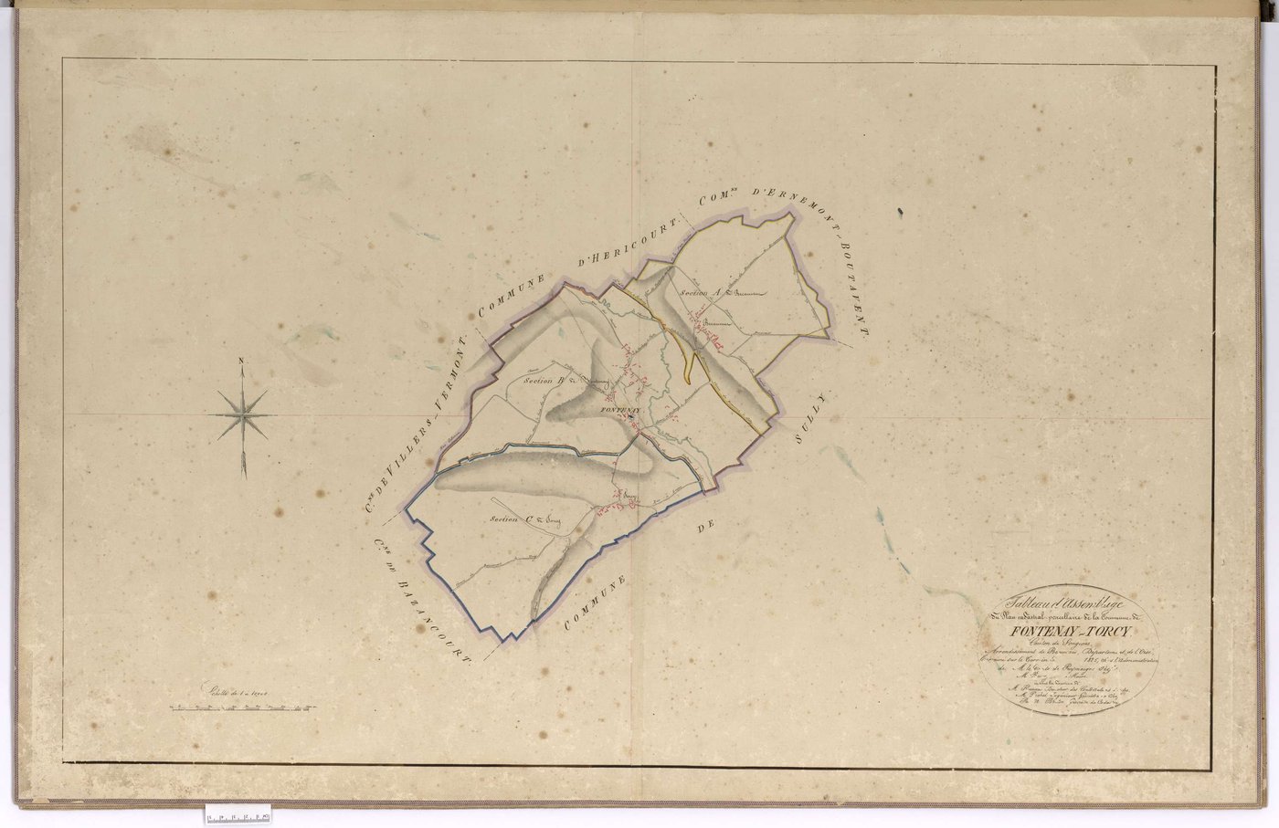 Fontenay-Torcy - Cadastre napoléonien, tableau d'assemblage
