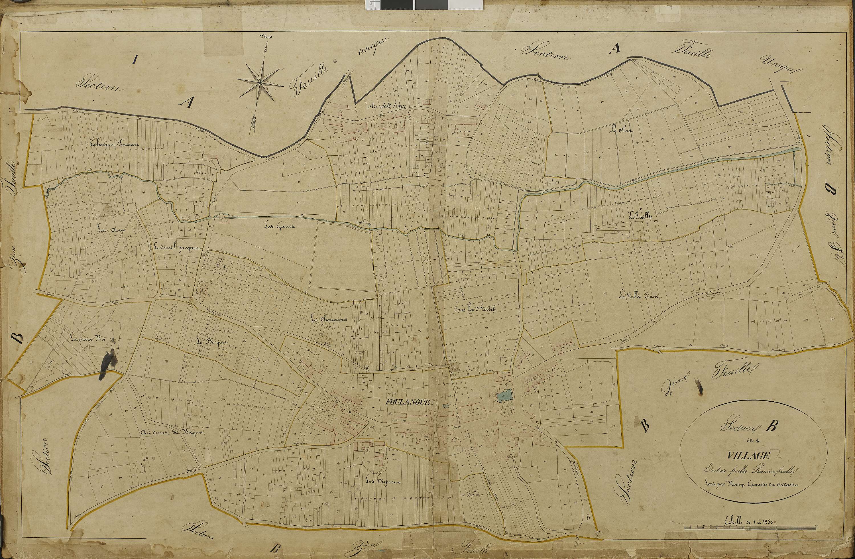Foulangues - Cadastre napoléonien, section B1