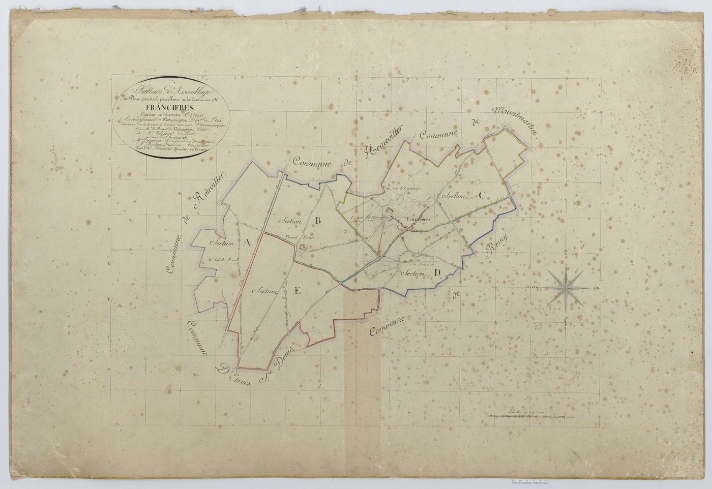 Francières - Cadastre napoléonien, tableau d'assemblage