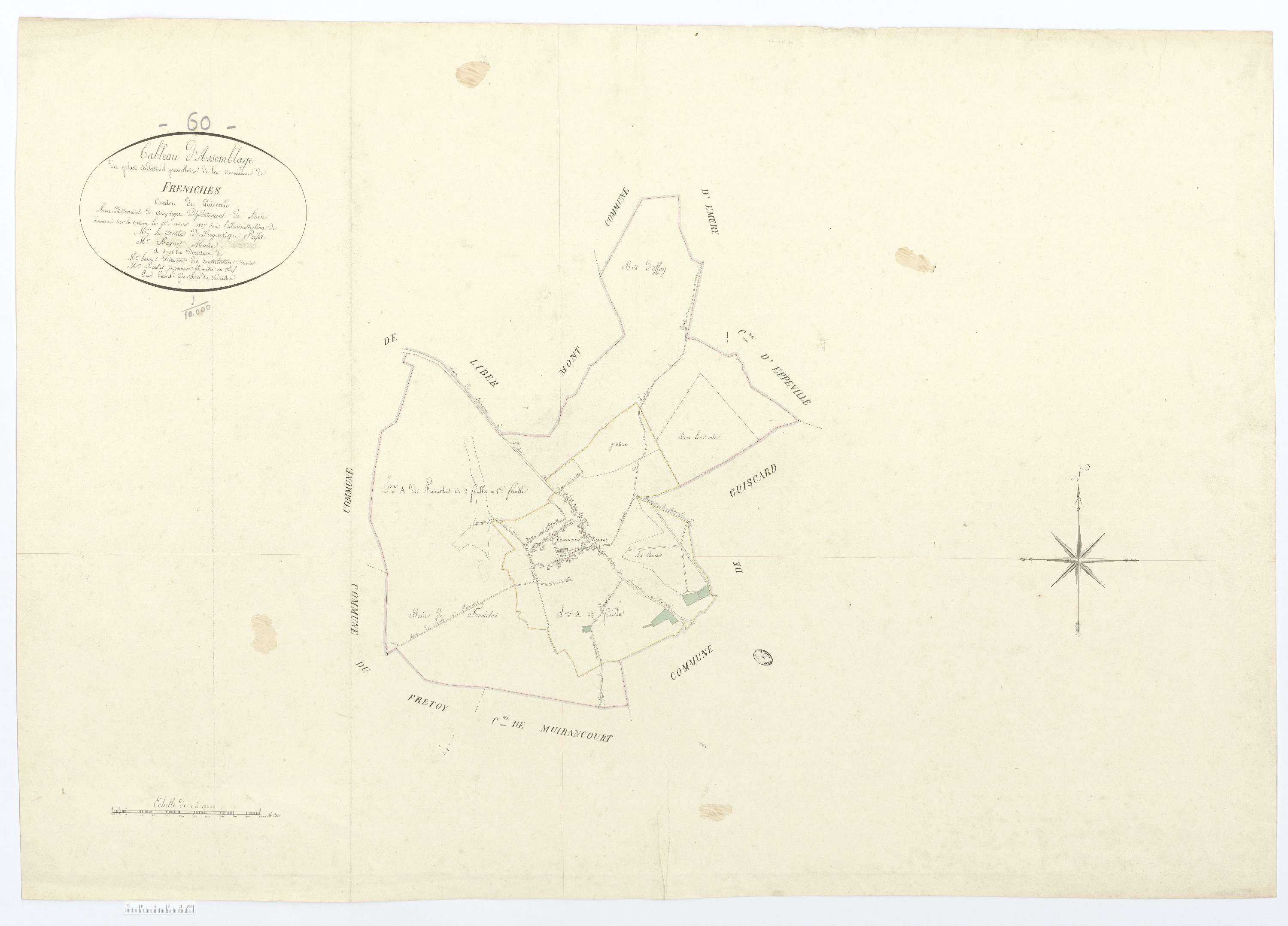 Fréniches - Cadastre napoléonien, tableau d'assemblage