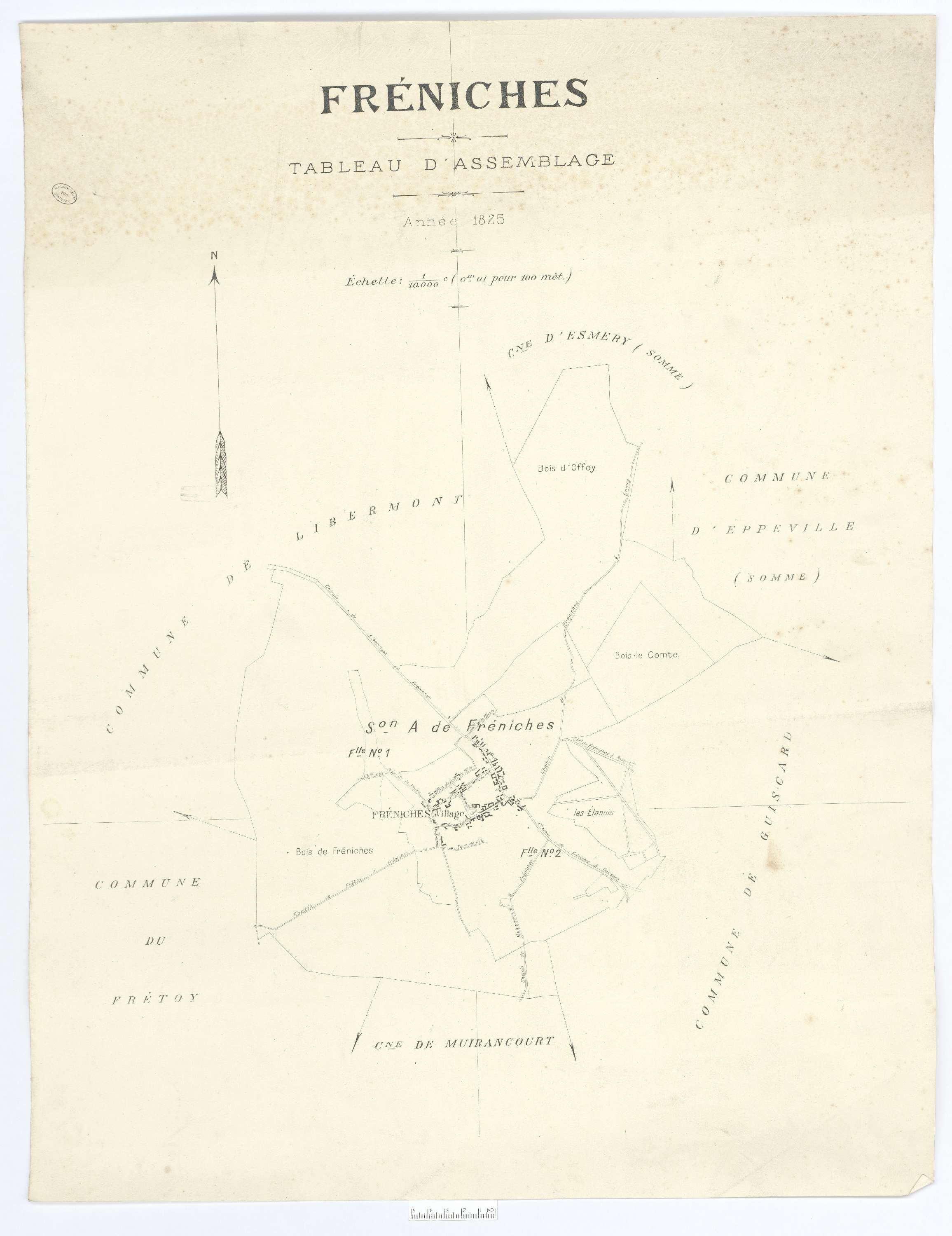 Fréniches - Cadastre napoléonien (copie), tableau d'assemblage