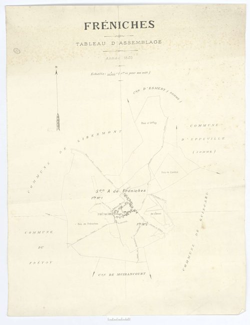 Fréniches - Cadastre napoléonien (copie), tableau d'assemblage