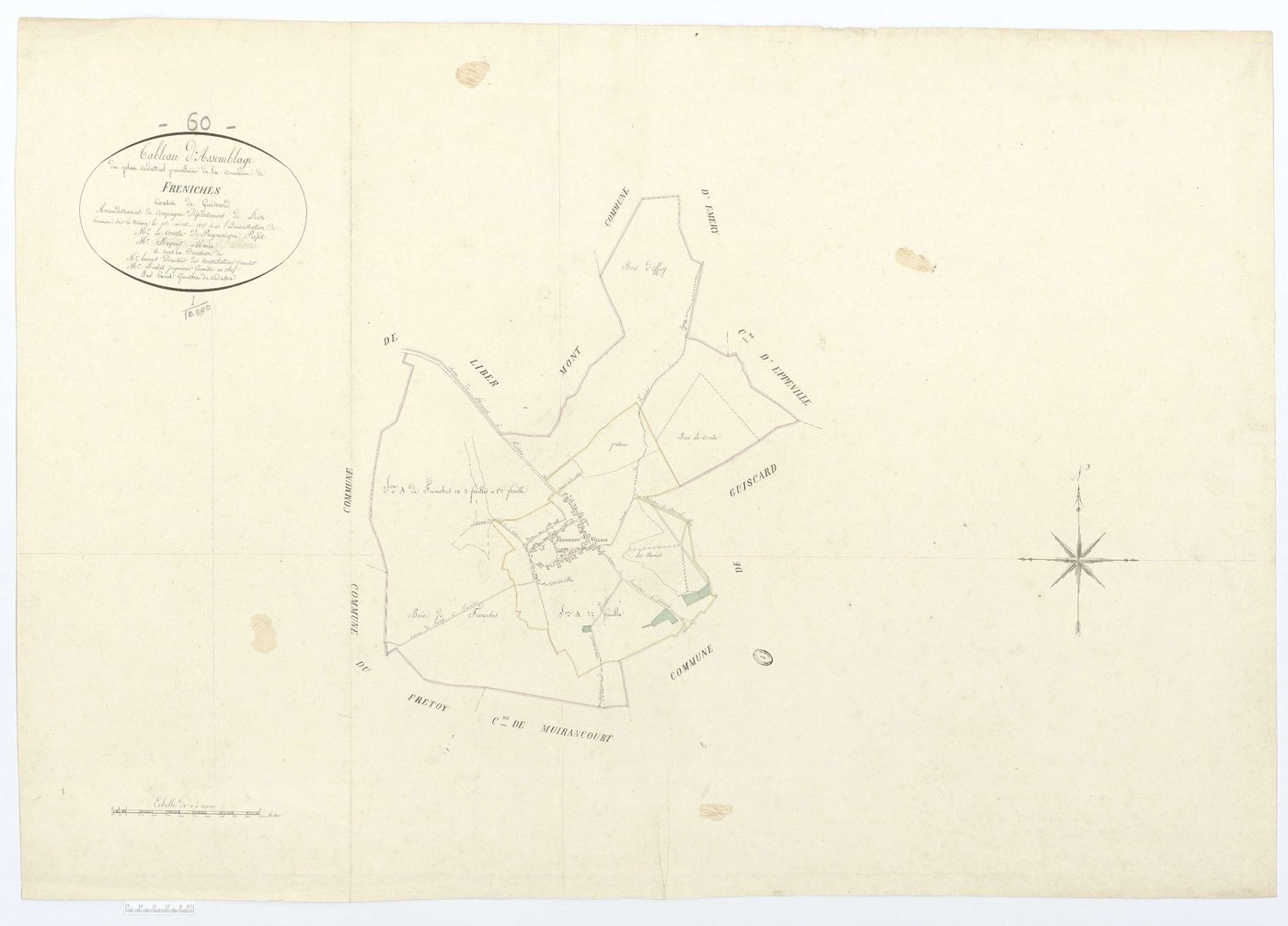 Fréniches - Cadastre napoléonien, tableau d'assemblage