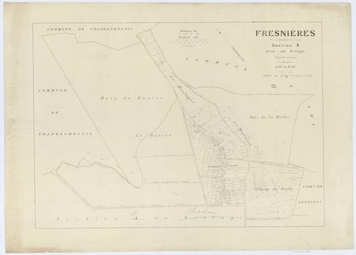 Fresnières - Cadastre napoléonien (copie), section A, feuille unique