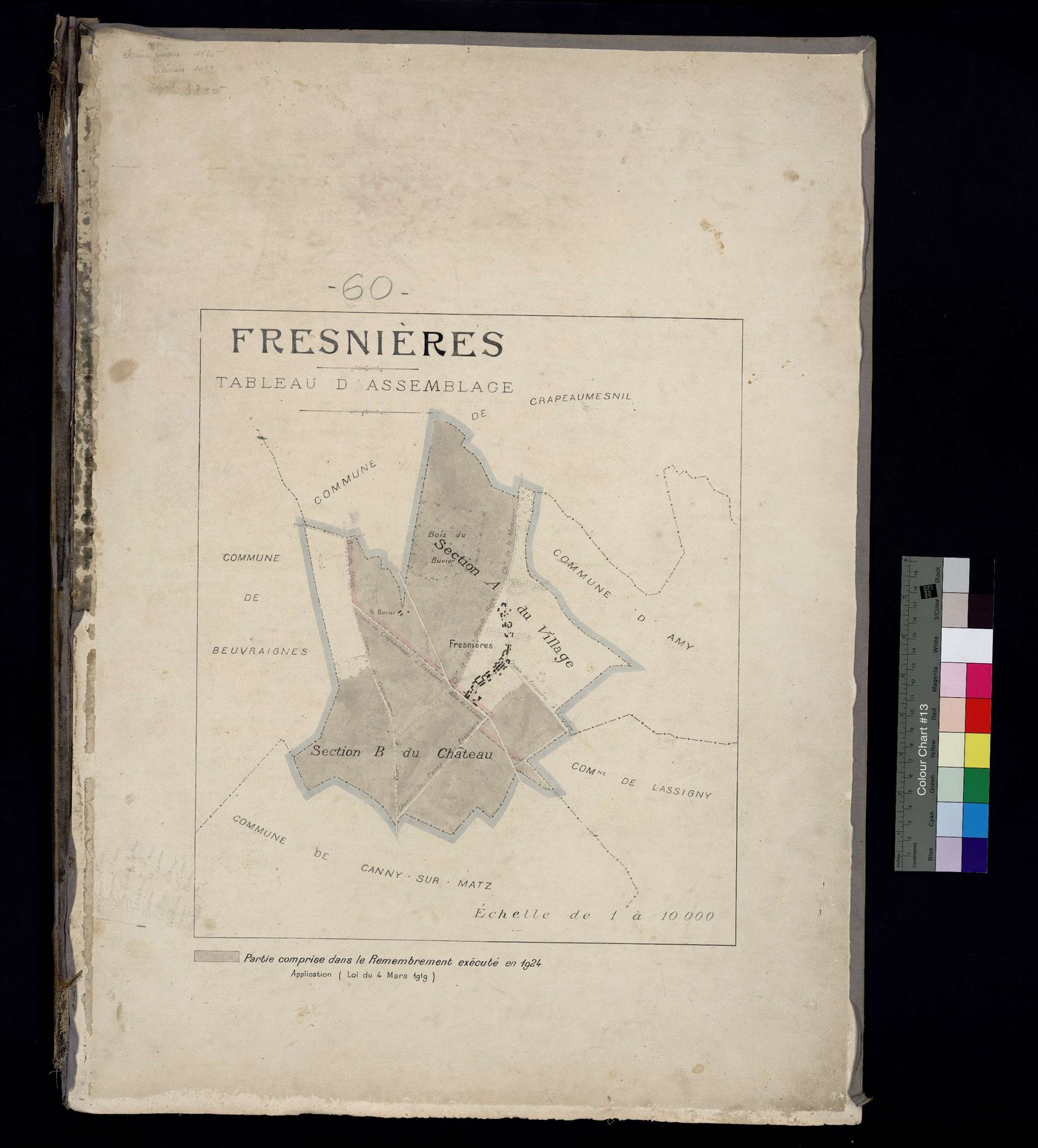 Fresnières - Cadastre napoléonien, tableau d'assemblage