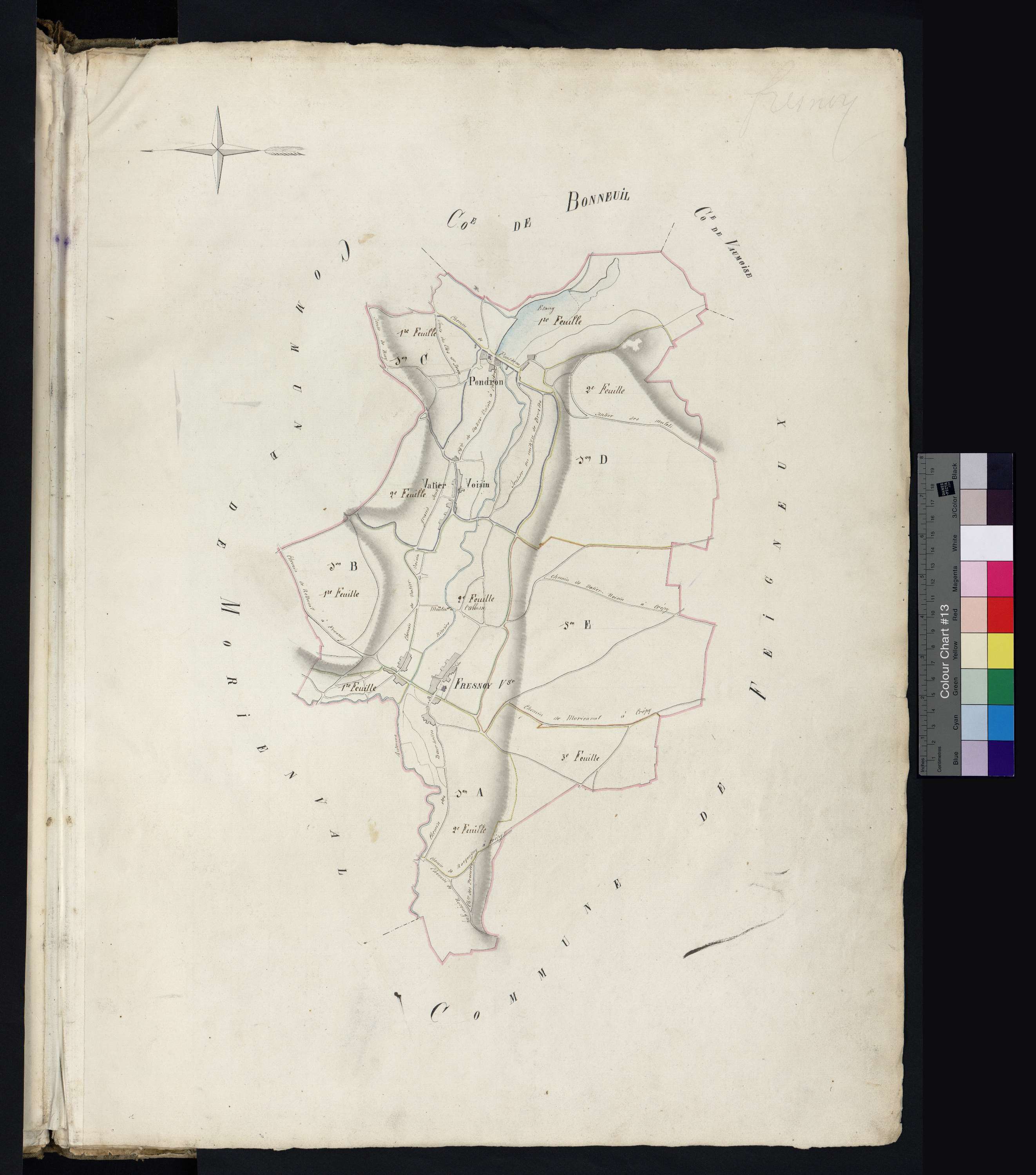 Fresnoy-la-Rivière - Cadastre napoléonien, tableau d'assemblage