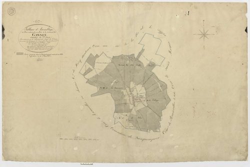 Gannes - Cadastre napoléonien, tableau d'assemblage
