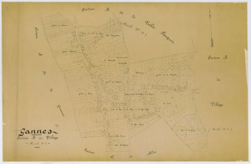 Gannes - Cadastre napoléonien (copie), section B1, copie calque