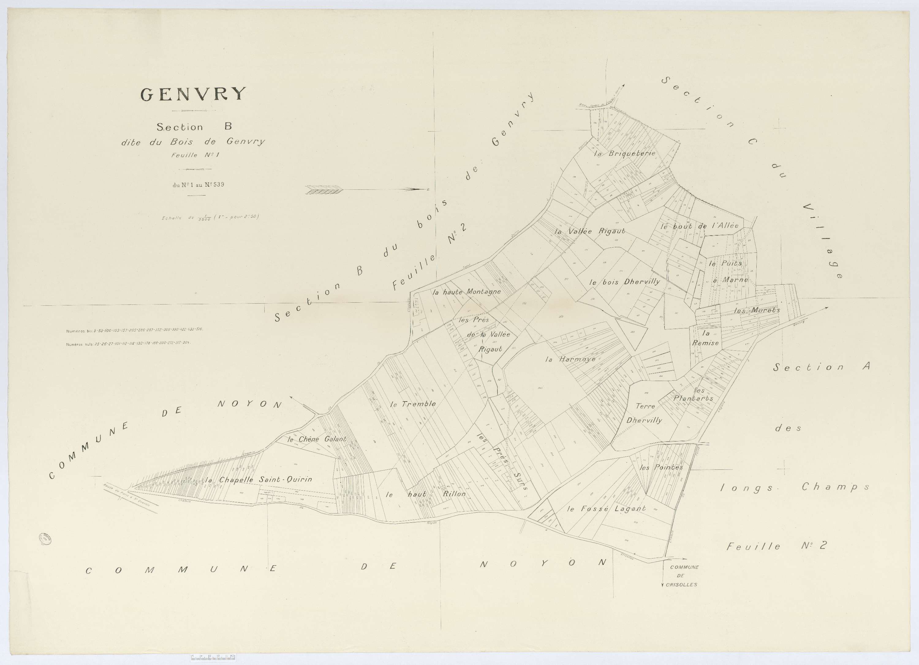 Genvry - Cadastre napoléonien (copie), section B1