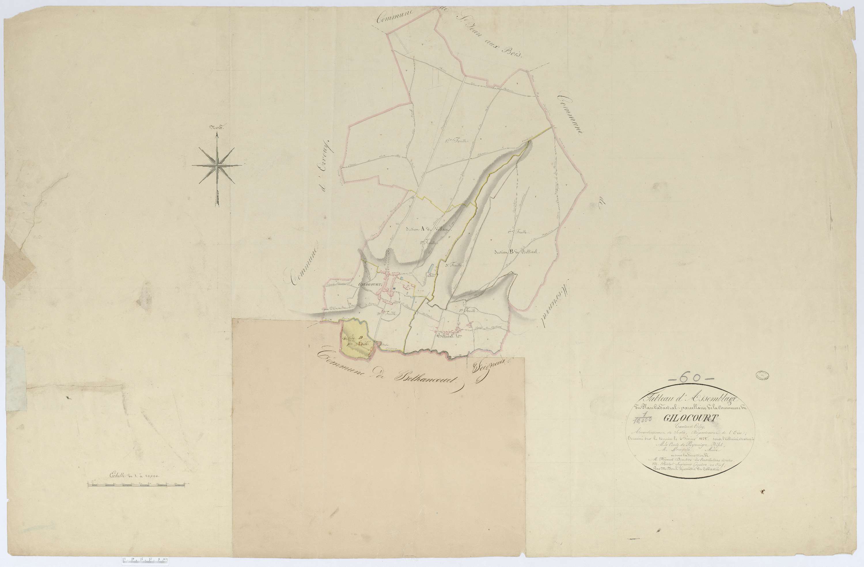 Gilocourt - Cadastre napoléonien, tableau d'assemblage