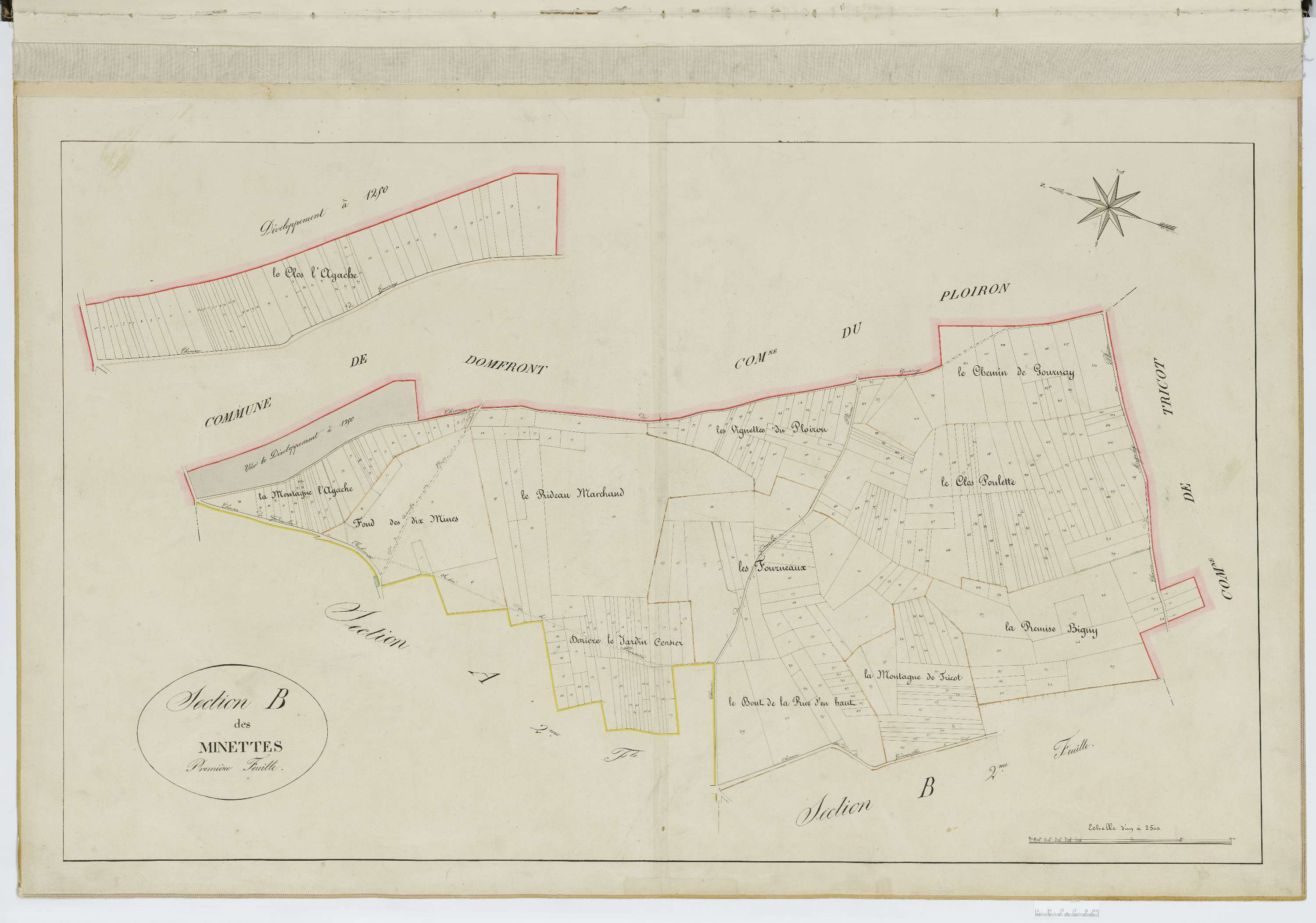 Godenvillers - Cadastre napoléonien, section B1