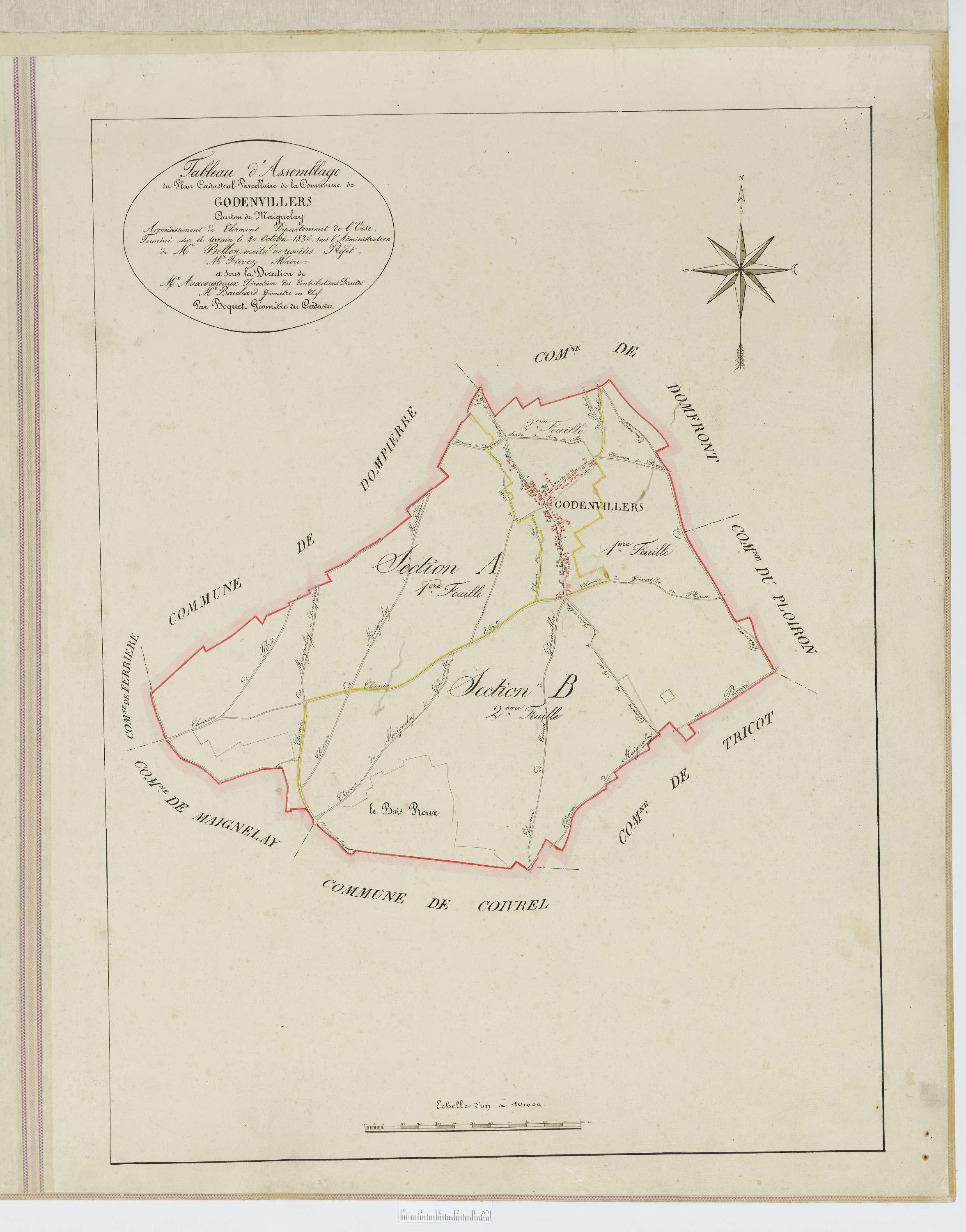 Godenvillers - Cadastre napoléonien, tableau d'assemblage