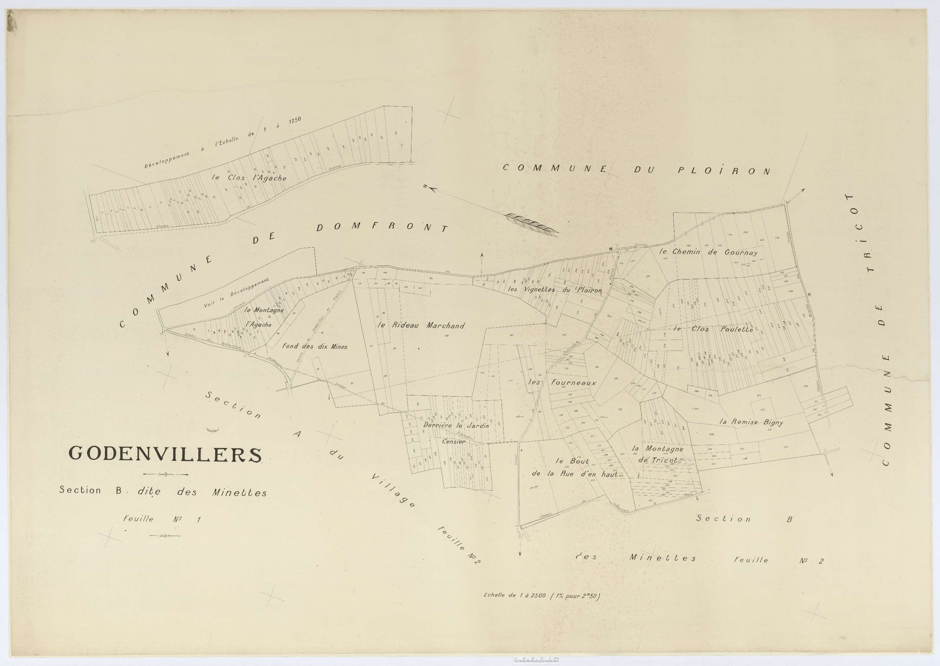 Godenvillers - Cadastre napoléonien (copie), section B1