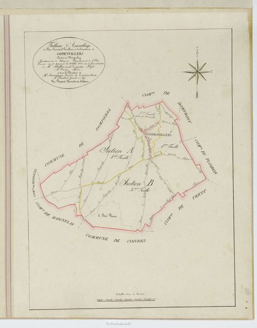 Godenvillers - Cadastre napoléonien, tableau d'assemblage