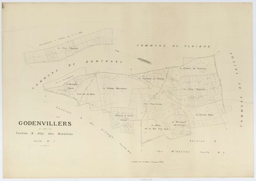 Godenvillers - Cadastre napoléonien (copie), section B1