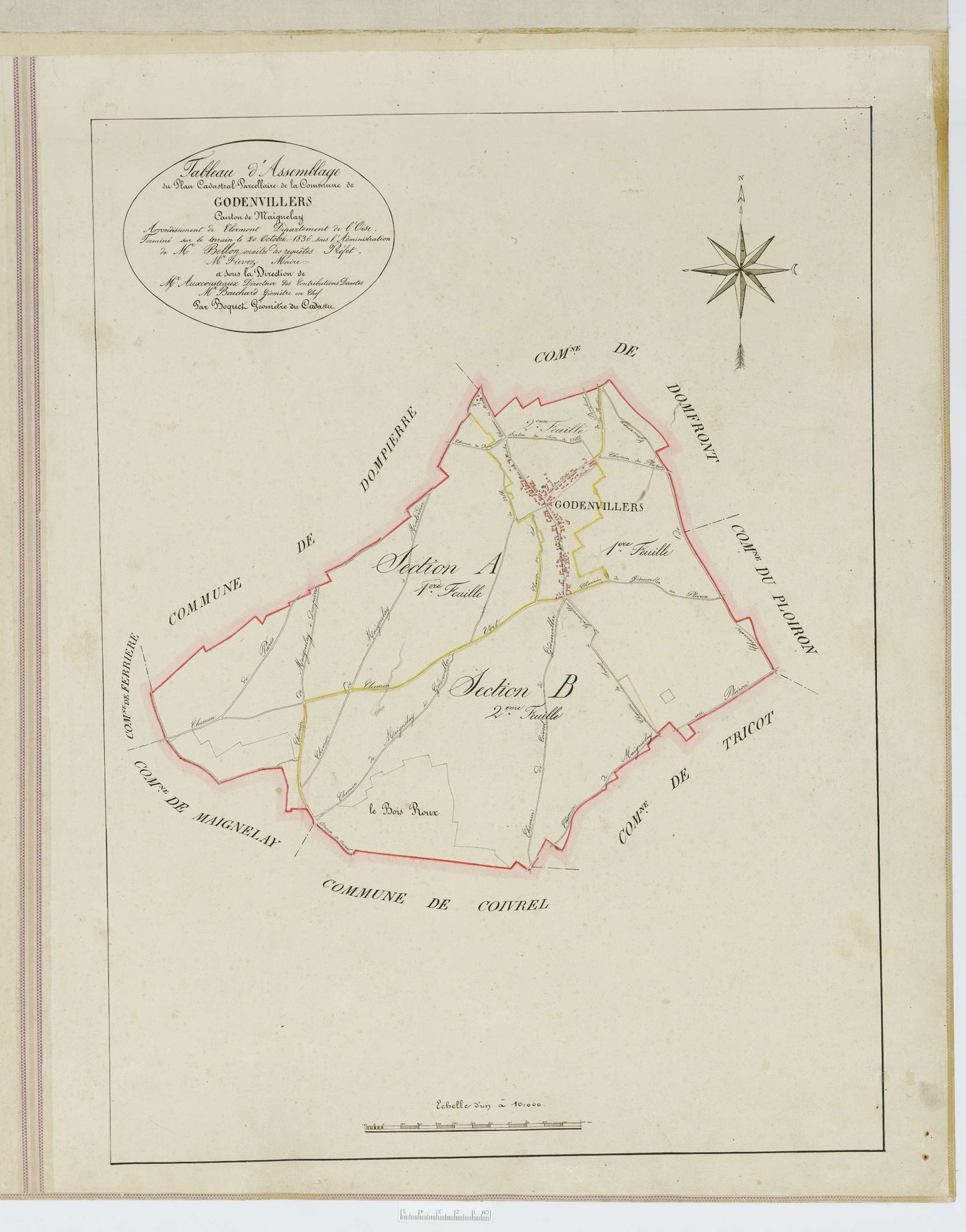 Godenvillers - Cadastre napoléonien, tableau d'assemblage