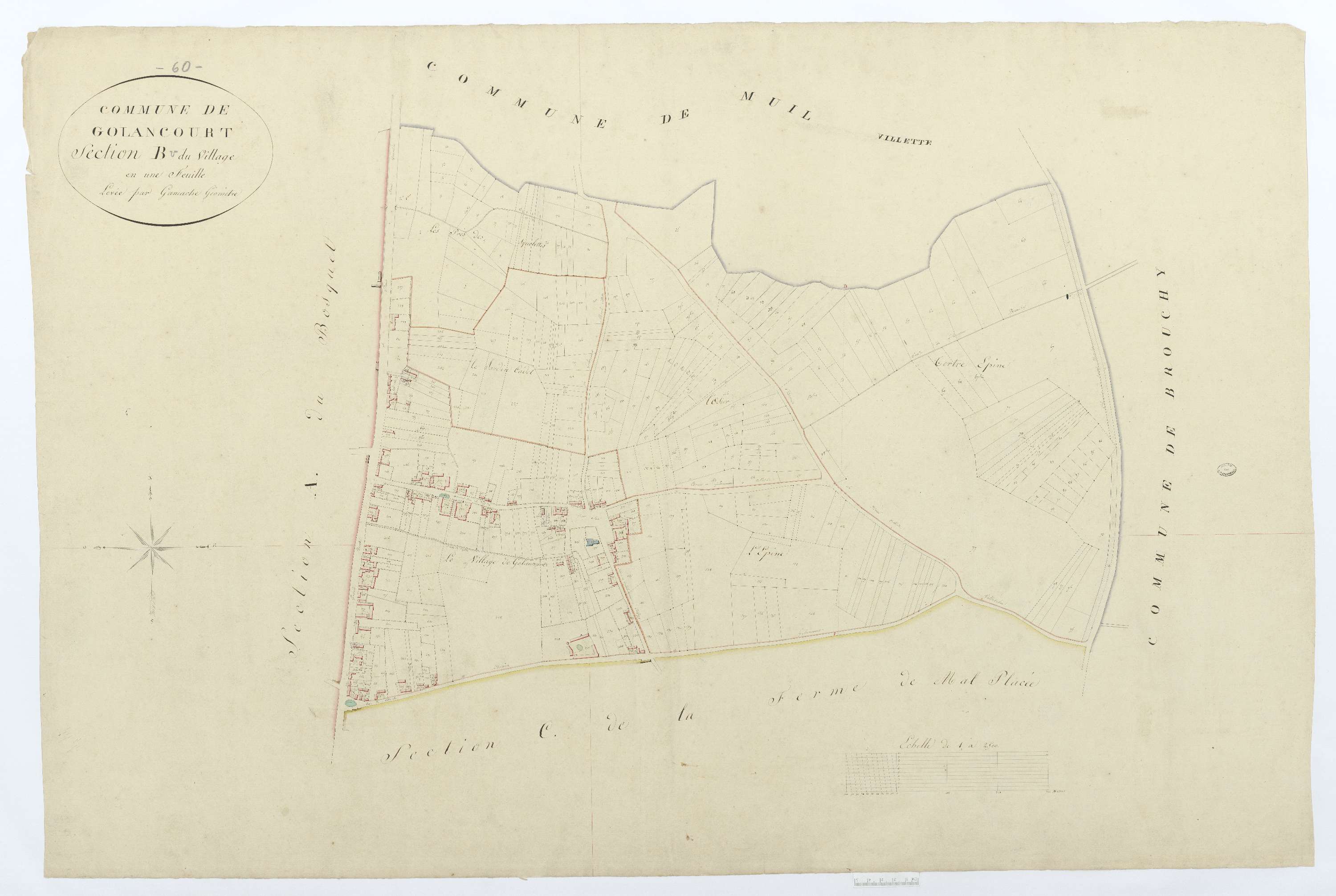 Golancourt - Cadastre napoléonien, section B, feuille unique