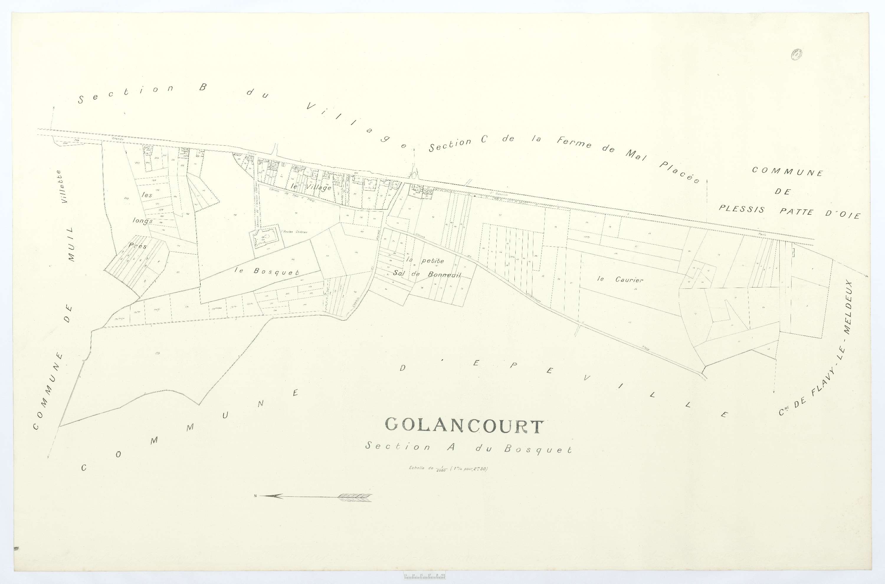 Golancourt - Cadastre napoléonien (copie), section A, feuille unique