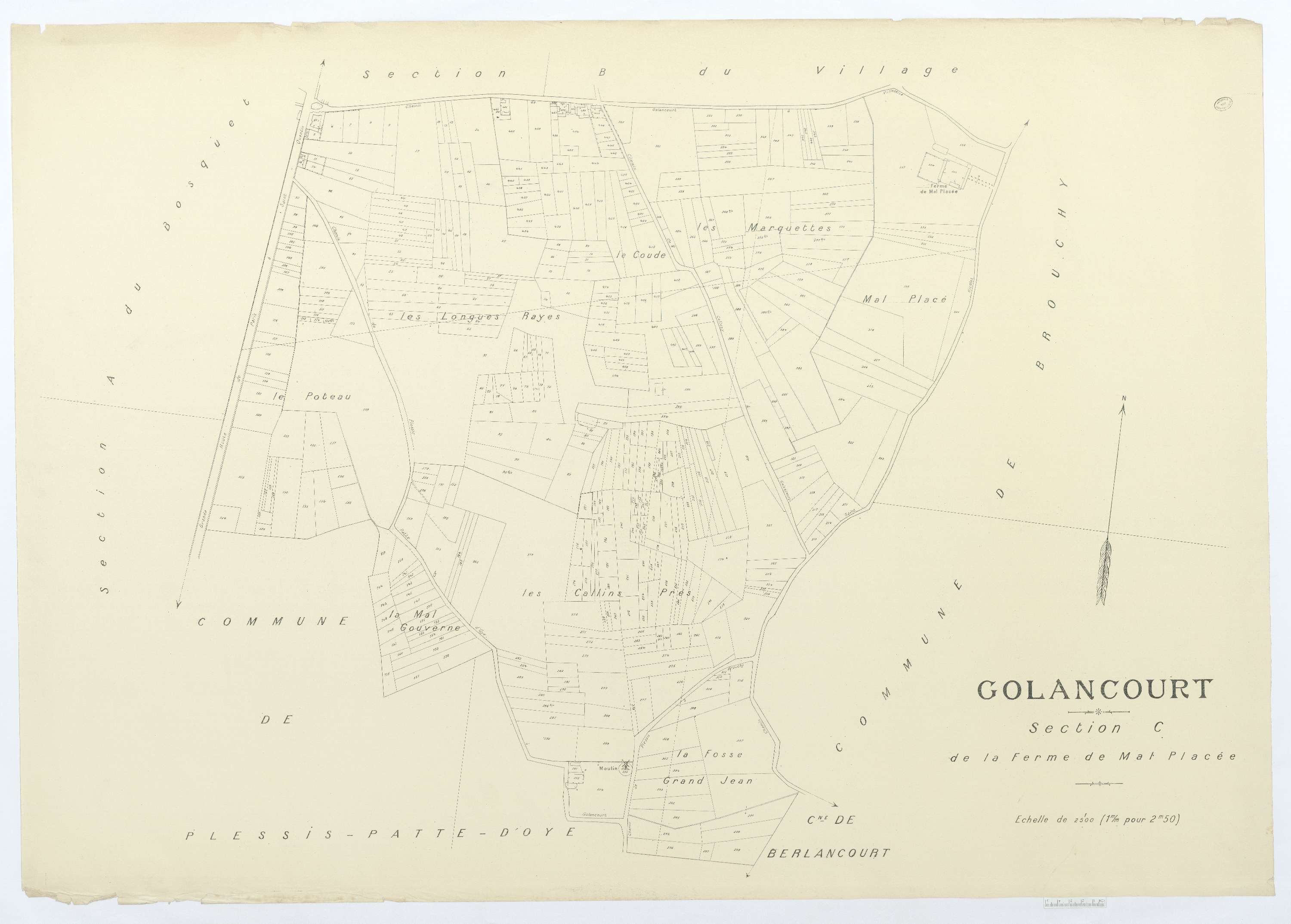 Golancourt - Cadastre napoléonien (copie), section C, feuille unique