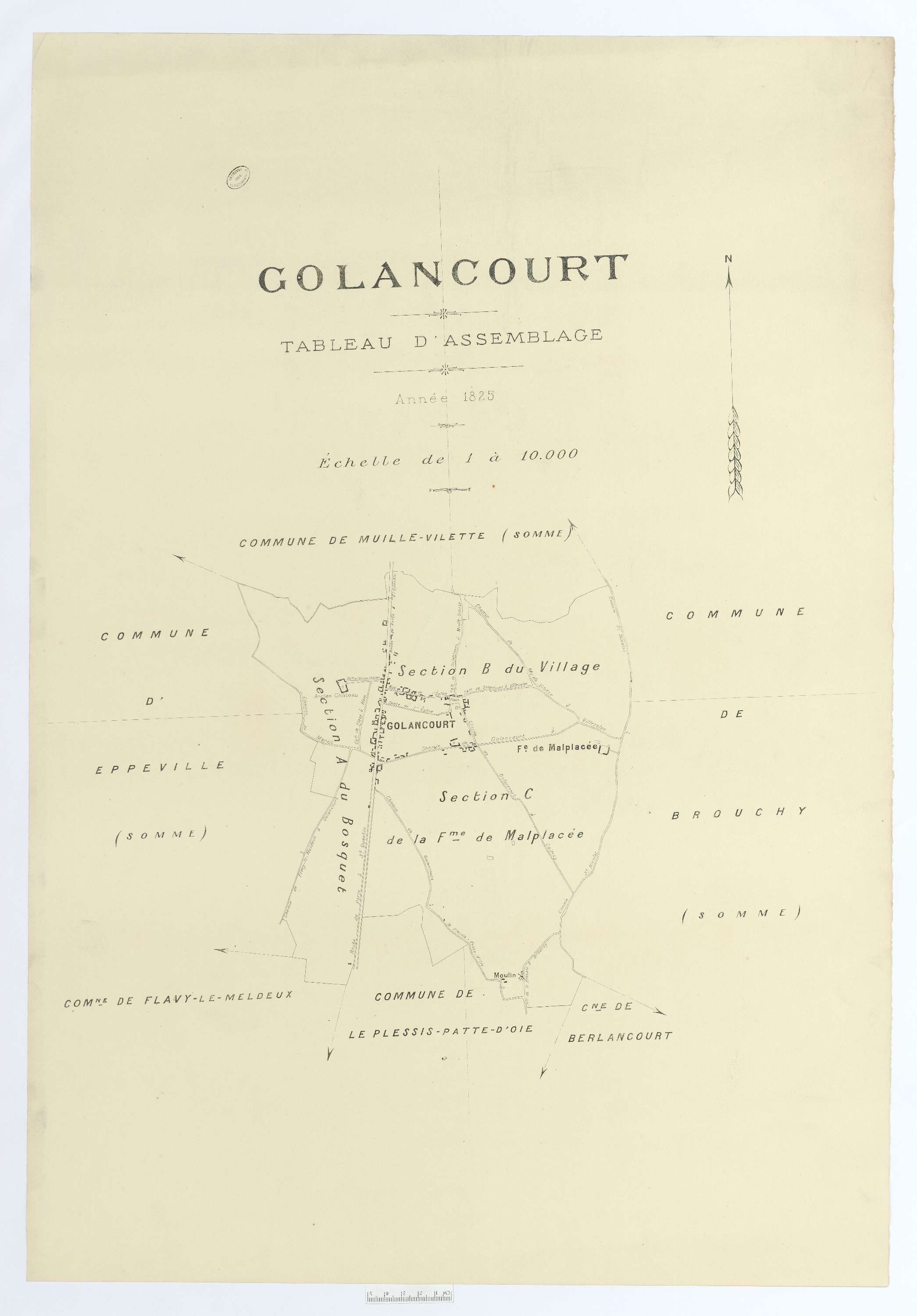 Golancourt - Cadastre napoléonien (copie), tableau d'assemblage