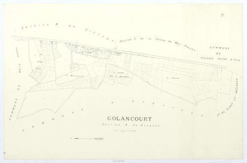 Golancourt - Cadastre napoléonien (copie), section A, feuille unique