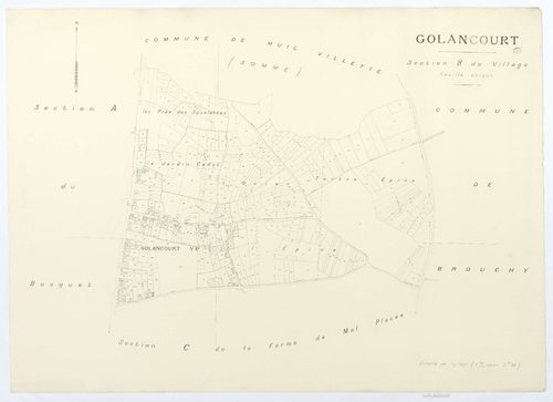 Golancourt - Cadastre napoléonien (copie), section B, feuille unique