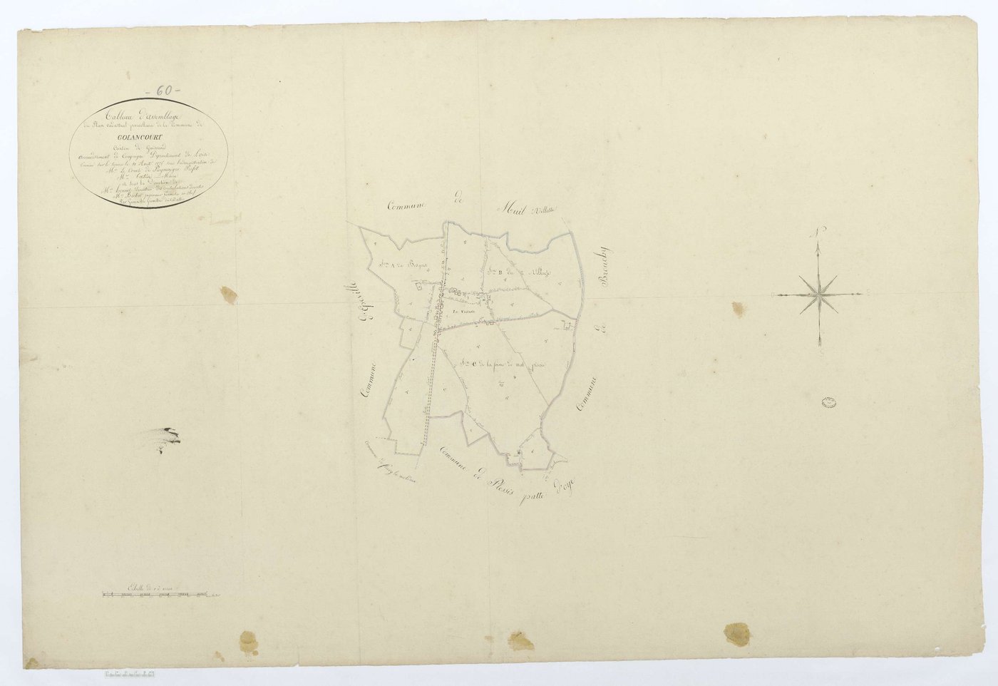 Golancourt - Cadastre napoléonien, tableau d'assemblage