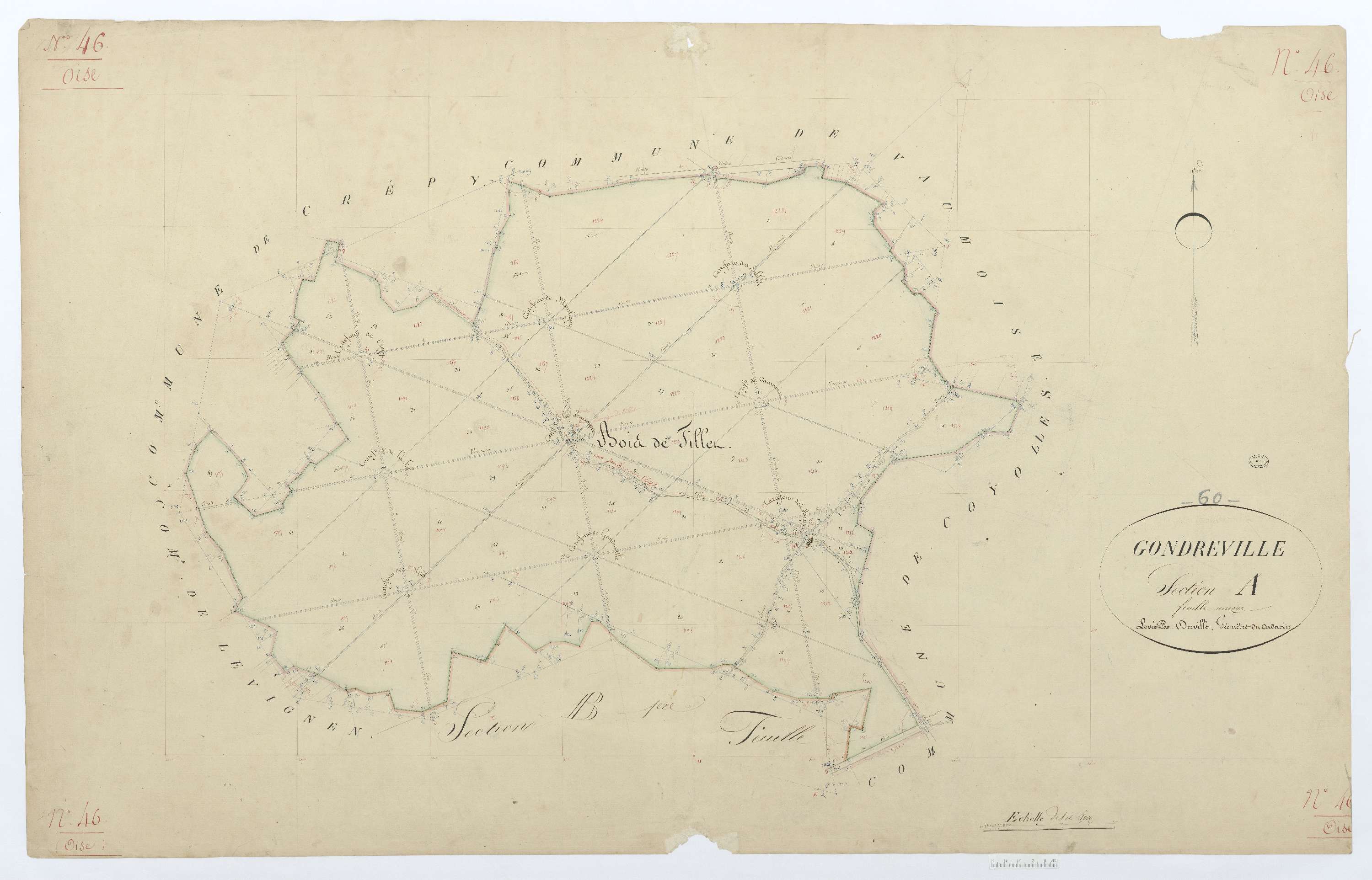 Gondreville - Cadastre napoléonien, section A, feuille unique