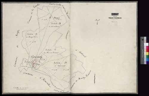 Gournay-sur-Aronde - Cadastre napoléonien, tableau d'assemblage