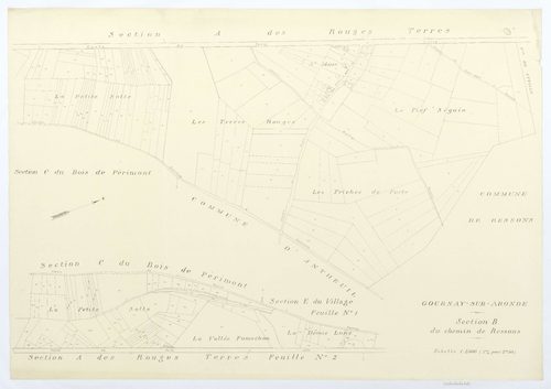 Gournay-sur-Aronde - Cadastre napoléonien (copie), section B, feuille unique