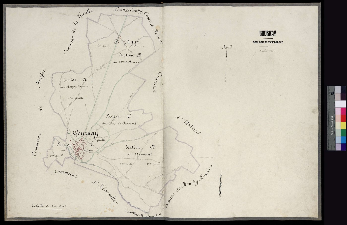 Gournay-sur-Aronde - Cadastre napoléonien, tableau d'assemblage