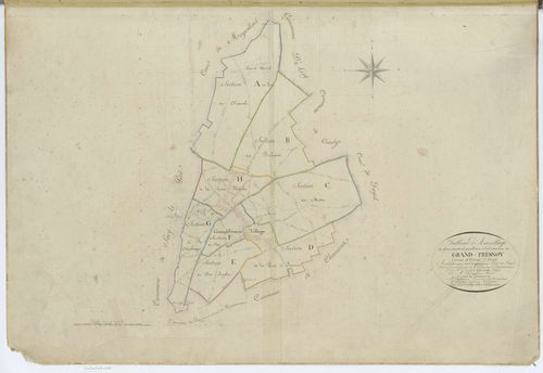 Grandfresnoy - Cadastre napoléonien, tableau d'assemblage