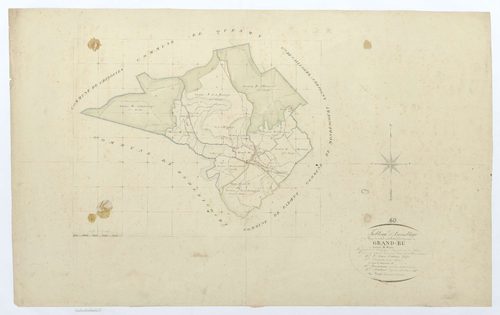 Grandrû - Cadastre napoléonien, tableau d'assemblage