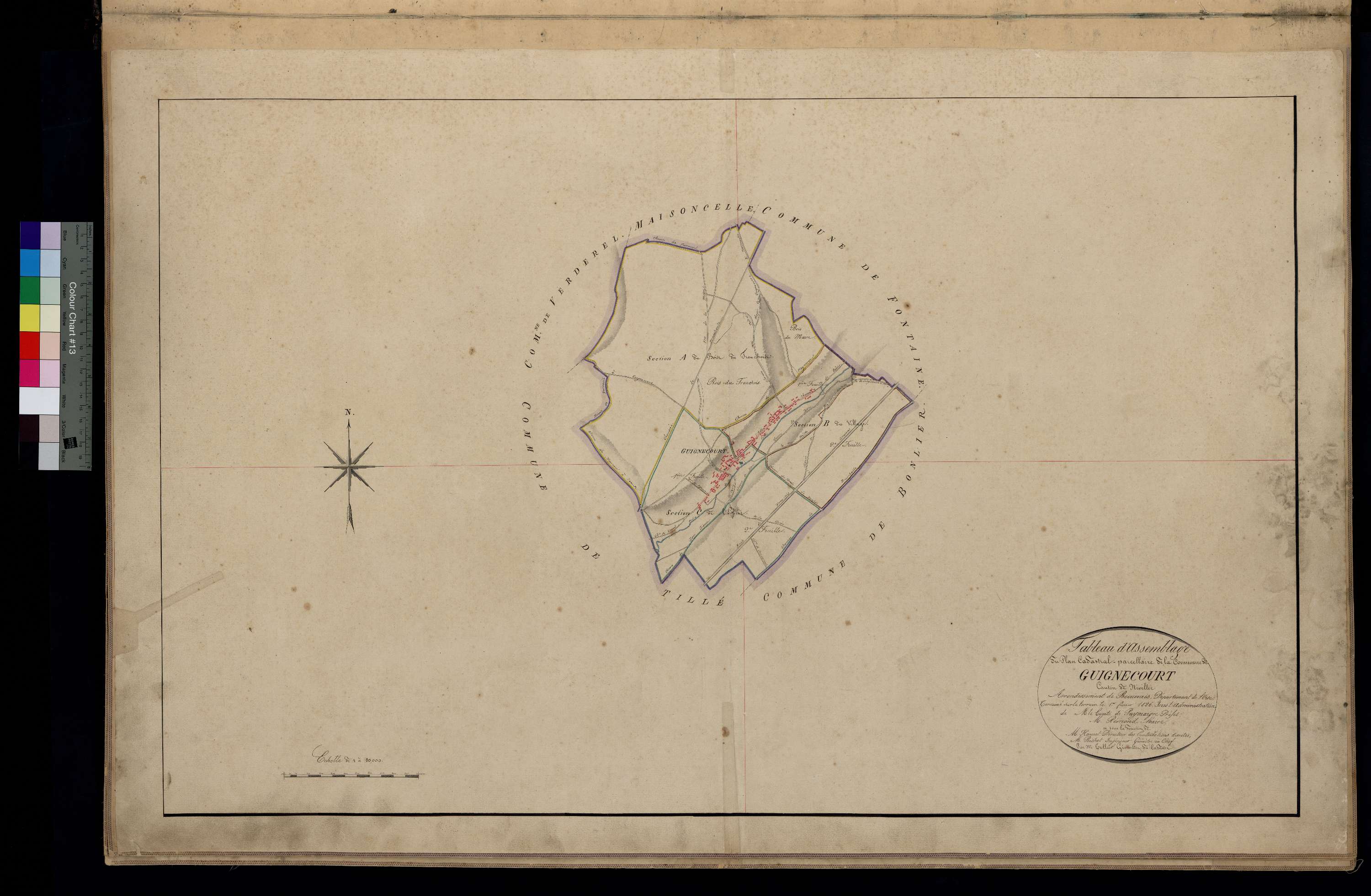 Guignecourt - Cadastre napoléonien, tableau d'assemblage