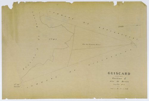 Guiscard - Cadastre napoléonien (copie), section E2, copie calque