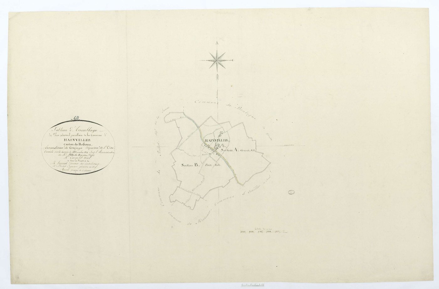 Hainvillers - Cadastre napoléonien, tableau d'assemblage