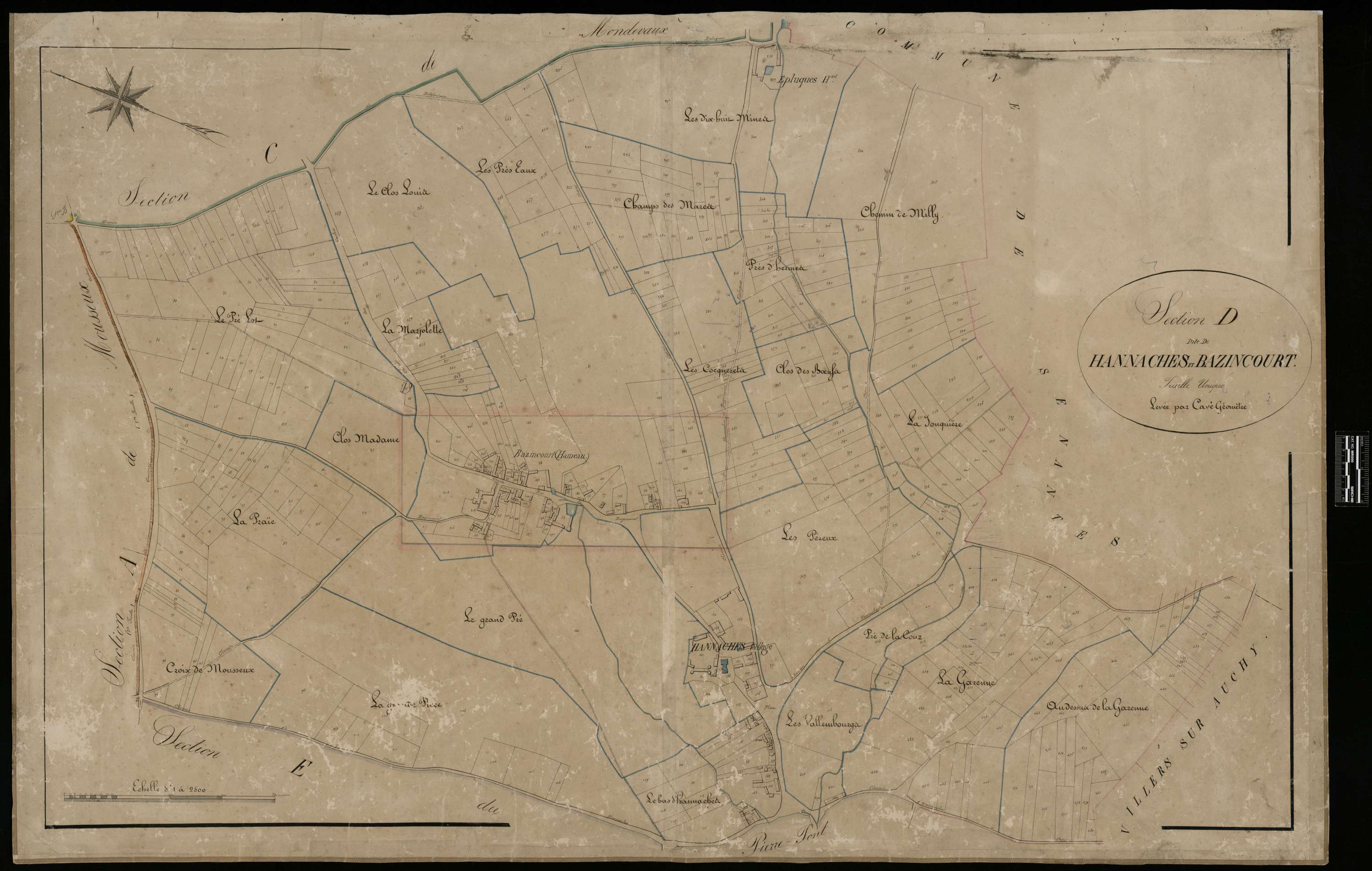 Hannaches - Cadastre napoléonien, section D