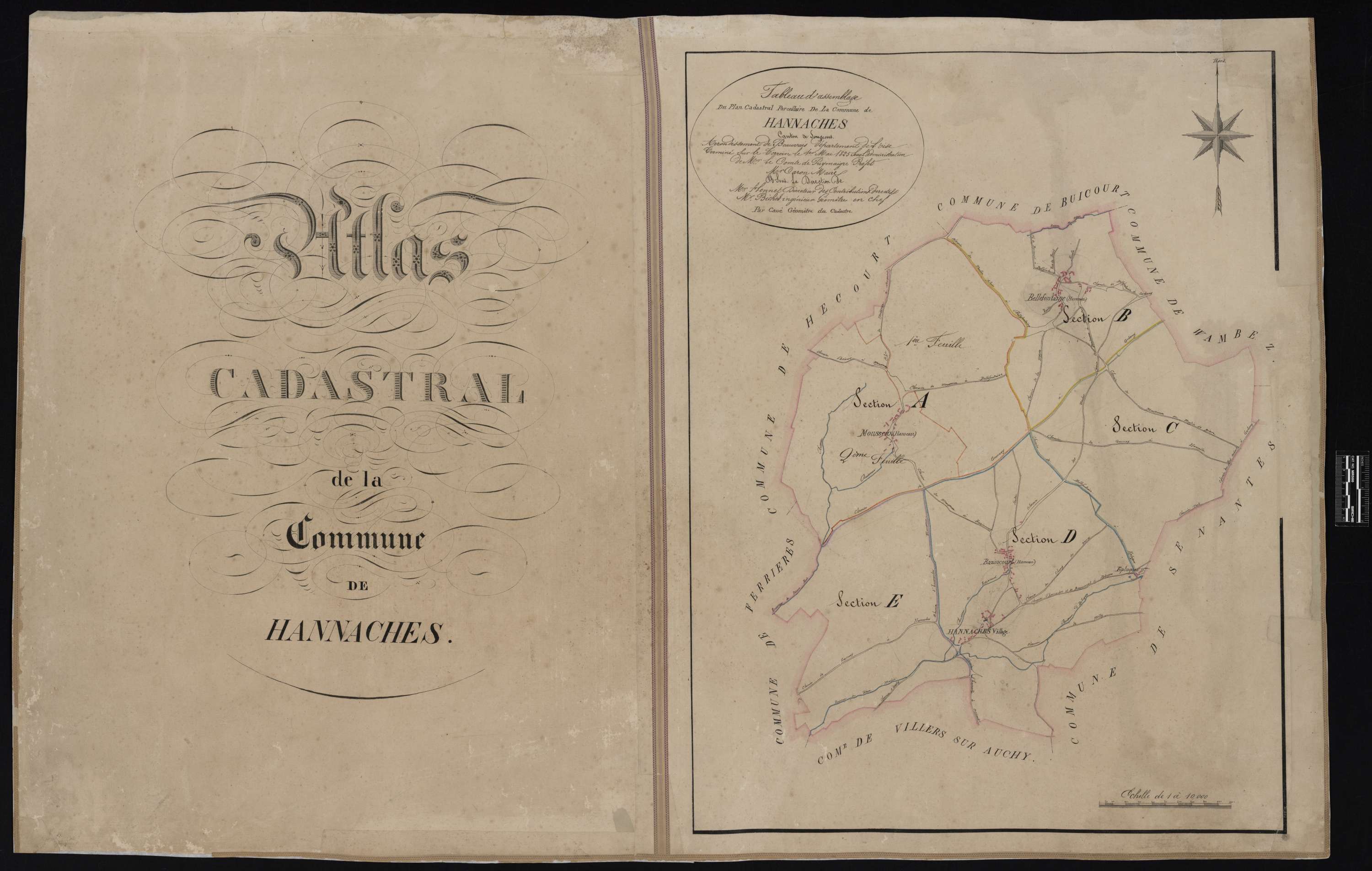 Hannaches - Cadastre napoléonien, tableau d'assemblage