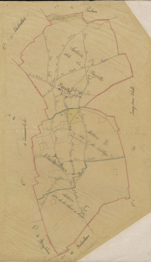 Hardivillers-en-Vexin - Cadastre napoléonien, copie calque du tableau d'assemblage