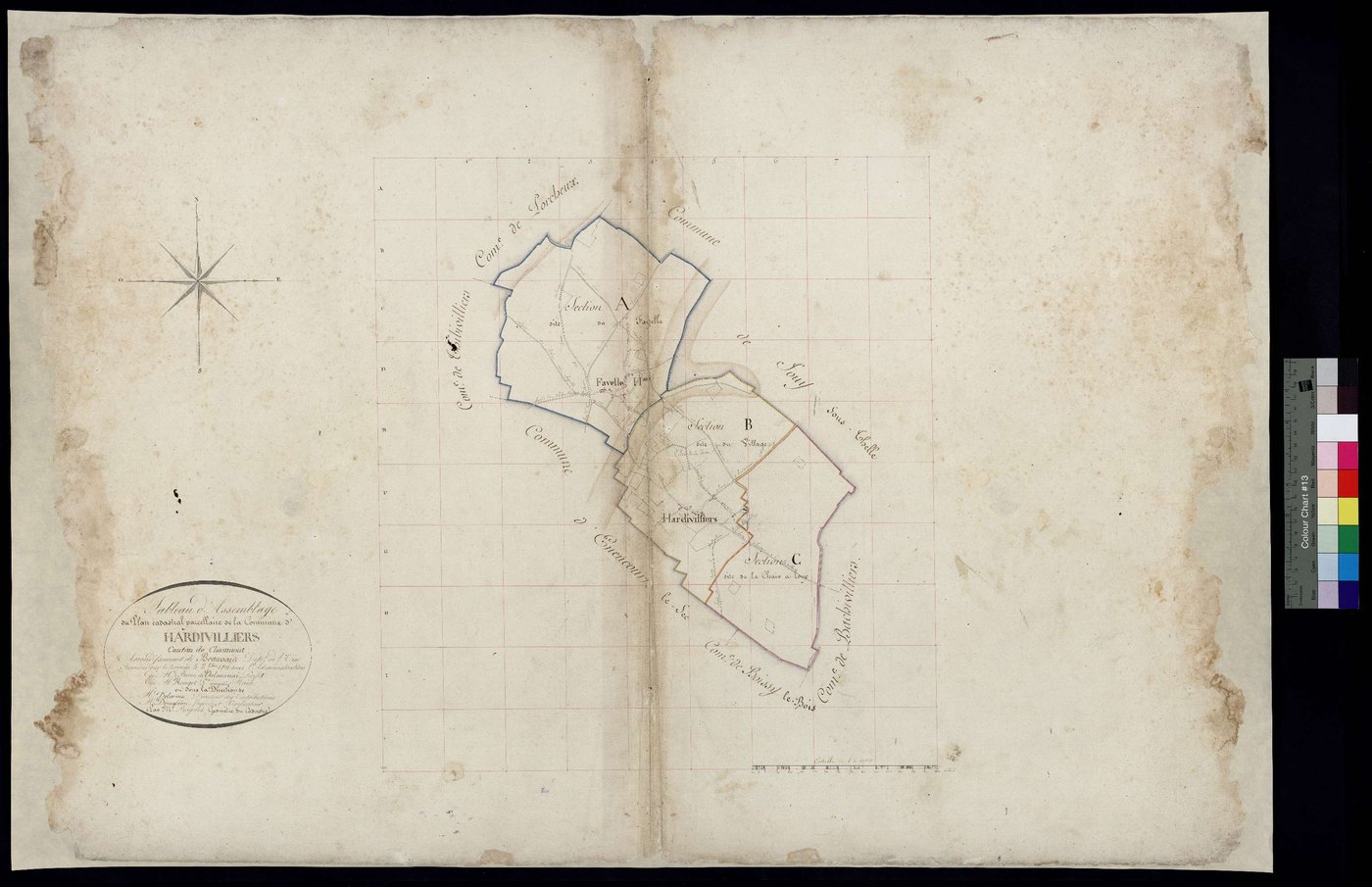 Hardivillers-en-Vexin - Cadastre napoléonien, tableau d'assemblage