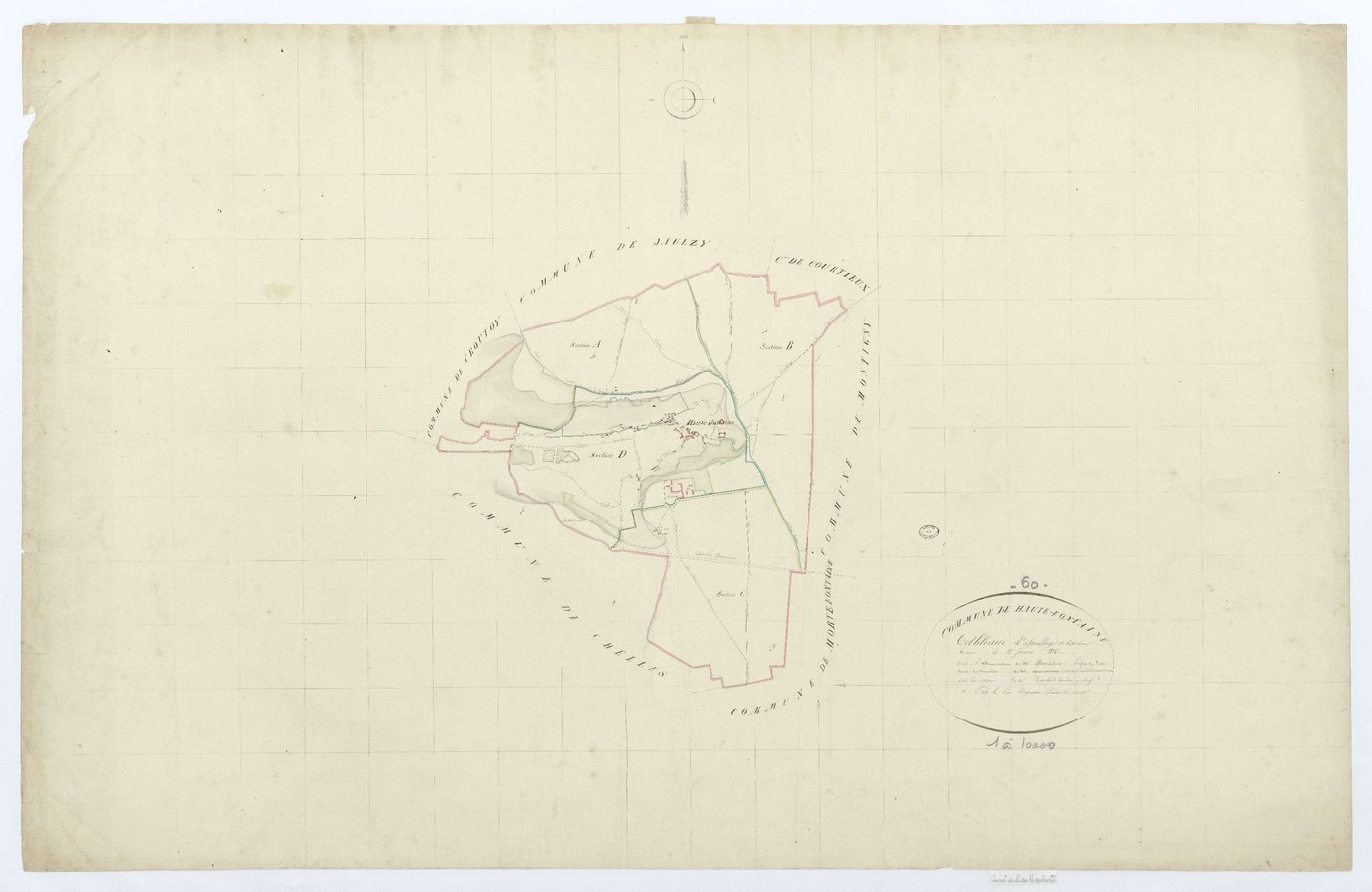 Hautefontaine - Cadastre napoléonien, tableau d'assemblage