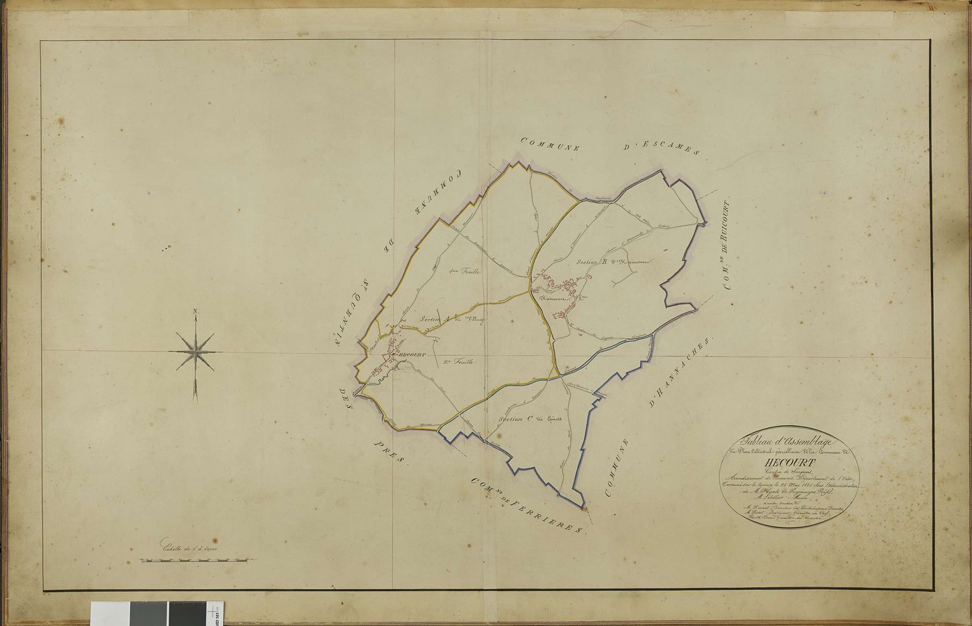 Hécourt - Cadastre napoléonien, tableau d'assemblage
