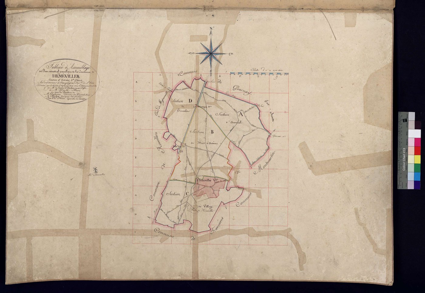 Hémévillers - Cadastre napoléonien, tableau d'assemblage