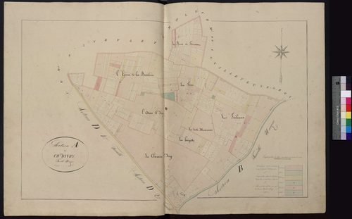Hénonville - Cadastre napoléonien avec indication des propriétés de la famille d'Ivry, section A