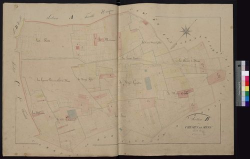 Hénonville - Cadastre napoléonien avec indication des propriétés de la famille d'Ivry, section B