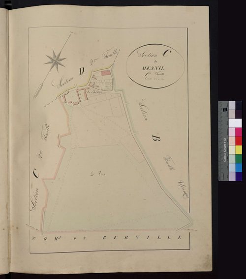 Hénonville - Cadastre napoléonien avec indication des propriétés de la famille d'Ivry, section C1