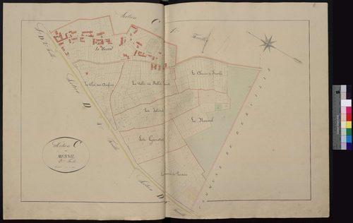 Hénonville - Cadastre napoléonien avec indication des propriétés de la famille d'Ivry, section C2