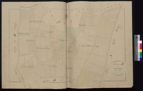 Hénonville - Cadastre napoléonien avec indication des propriétés de la famille d'Ivry, section D1