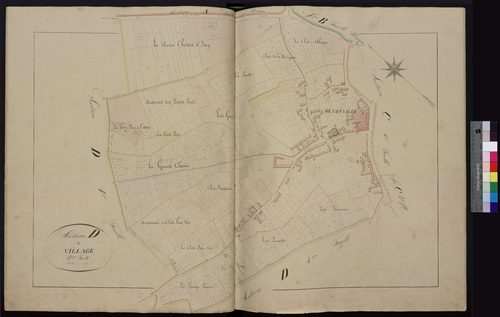 Hénonville - Cadastre napoléonien avec indication des propriétés de la famille d'Ivry, section D2